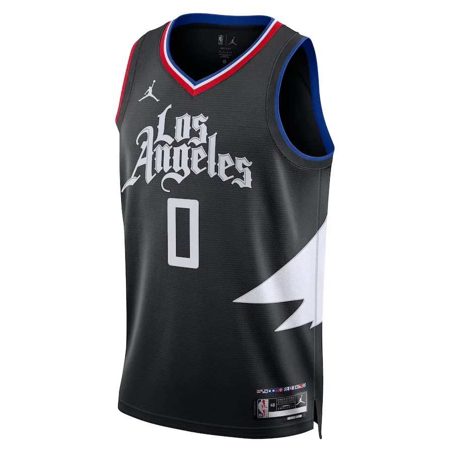 LA Clippers Westbrook #0 Jordan  2023-2024 season Jersey
