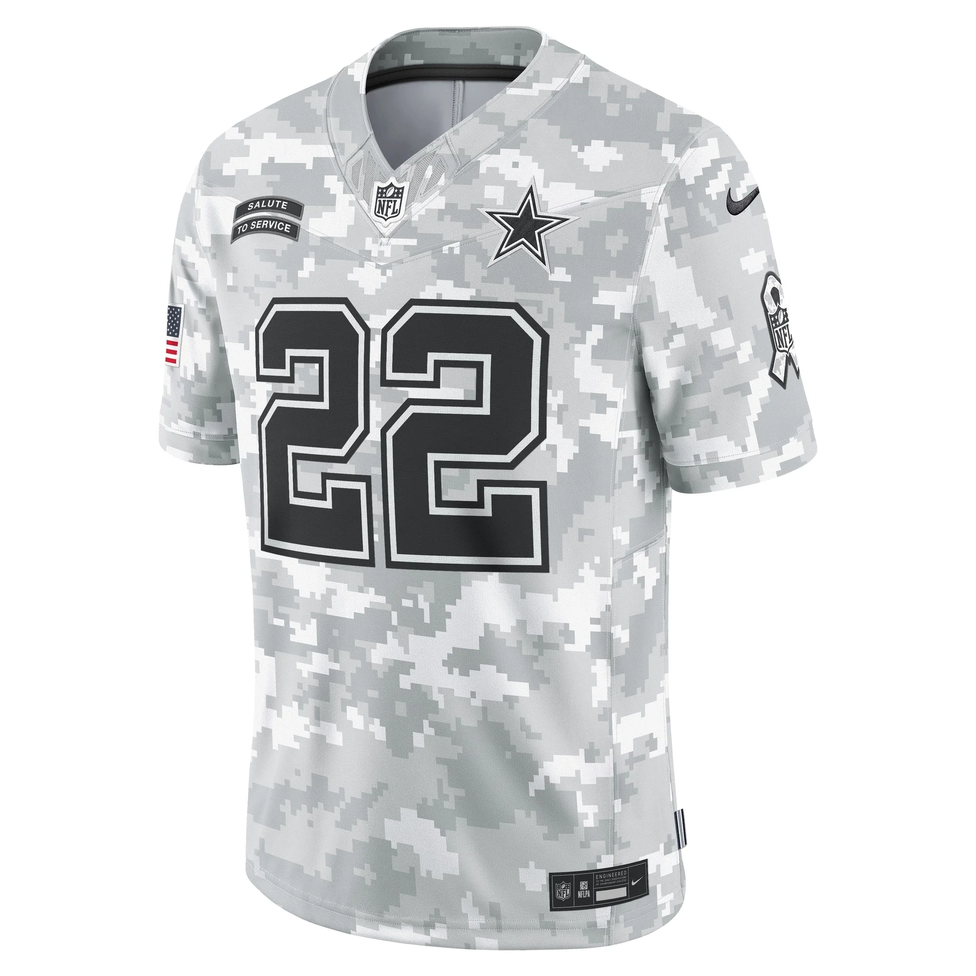Emmitt Smith Dallas Cowboys Nike 2024 Salute to Service Retired   Limited Jersey - Arctic Camo