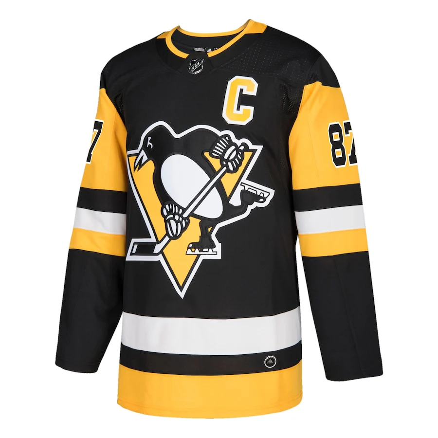 Men's Pittsburgh Penguins Sidney Crosby adidas Captain Patch Black Authentic Player Jersey