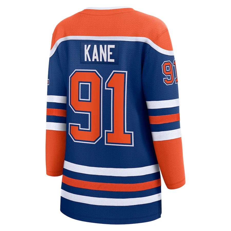 Women's Edmonton Oilers Evander Kane Fanatics Royal 2025 Stanley Cup Final Home Breakaway Jersey