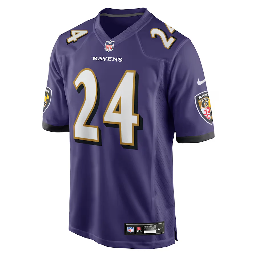 Men's Baltimore Ravens Malaki Starks Nike Purple 2025 NFL active First Round Pick Game Jersey