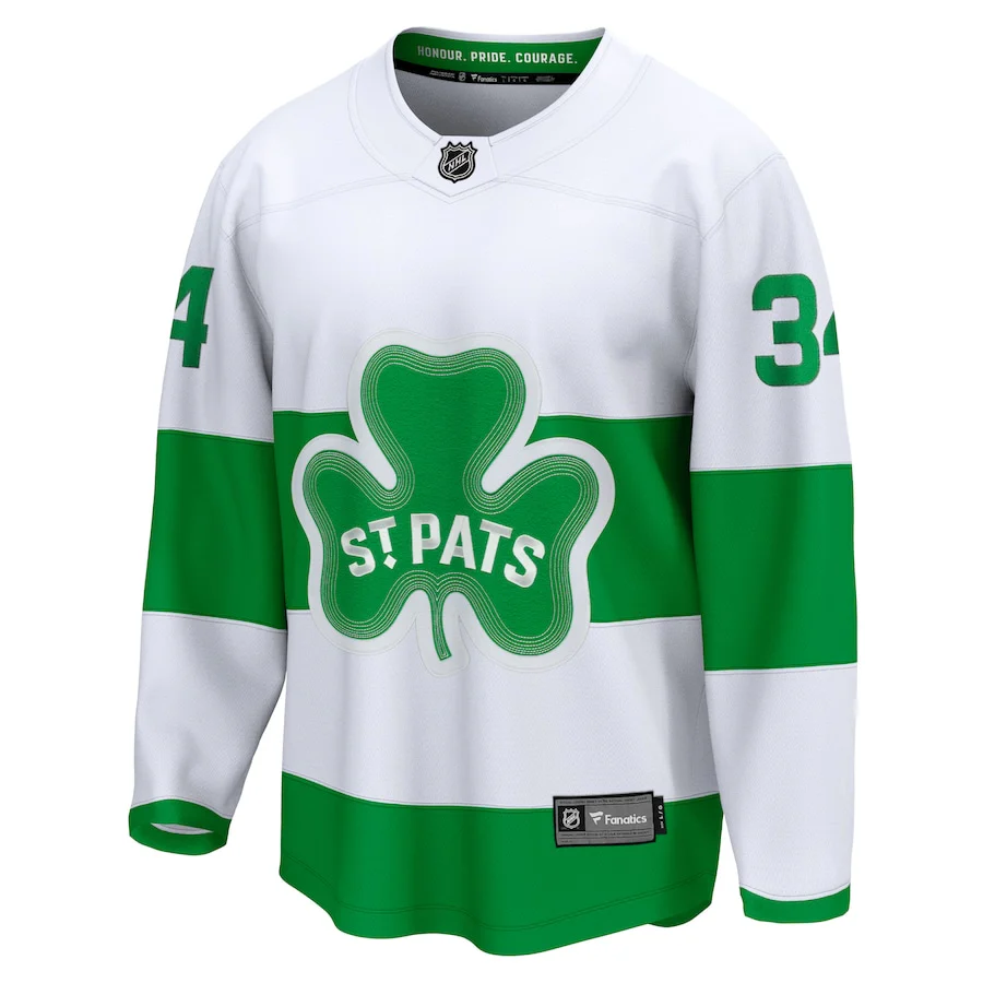 Auston Matthews Toronto Maple Leafs  St. Patricks Alternate Premier Breakaway  Jersey - White
