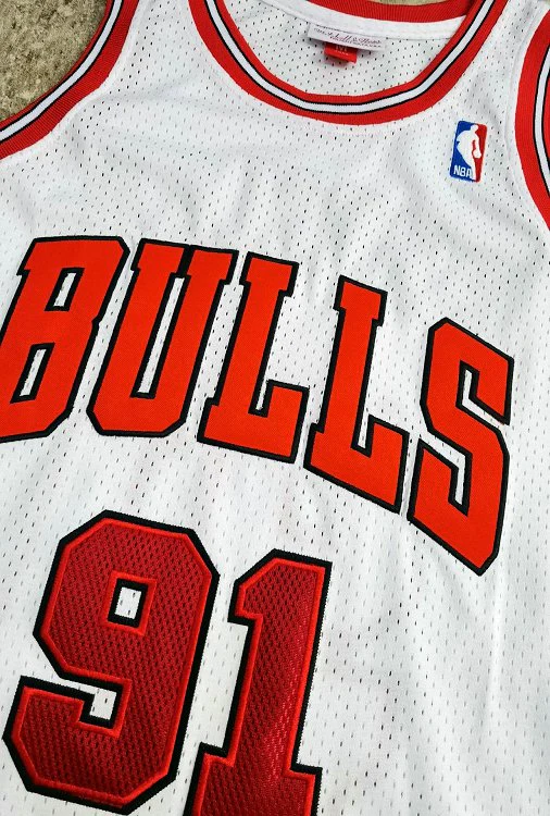 Chicago Bulls Dennis Rodman 91 White Jersey