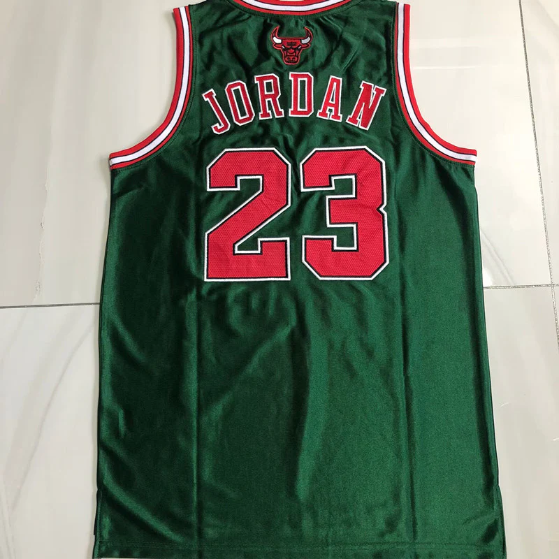 Michael Jordan Chicago Bulls Jersey 23 Green -Retro Dense Embroidery
