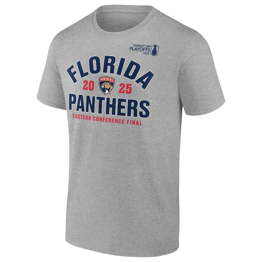 Men's Florida Panthers Heather Gray 2025 Stanley Cup Playoffs Eastern Conference Final Contender T-Shirt
