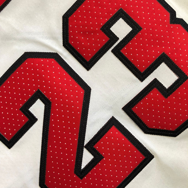 Michael Jordan Chicago Bulls 23 White -Retro Dense Embroidery