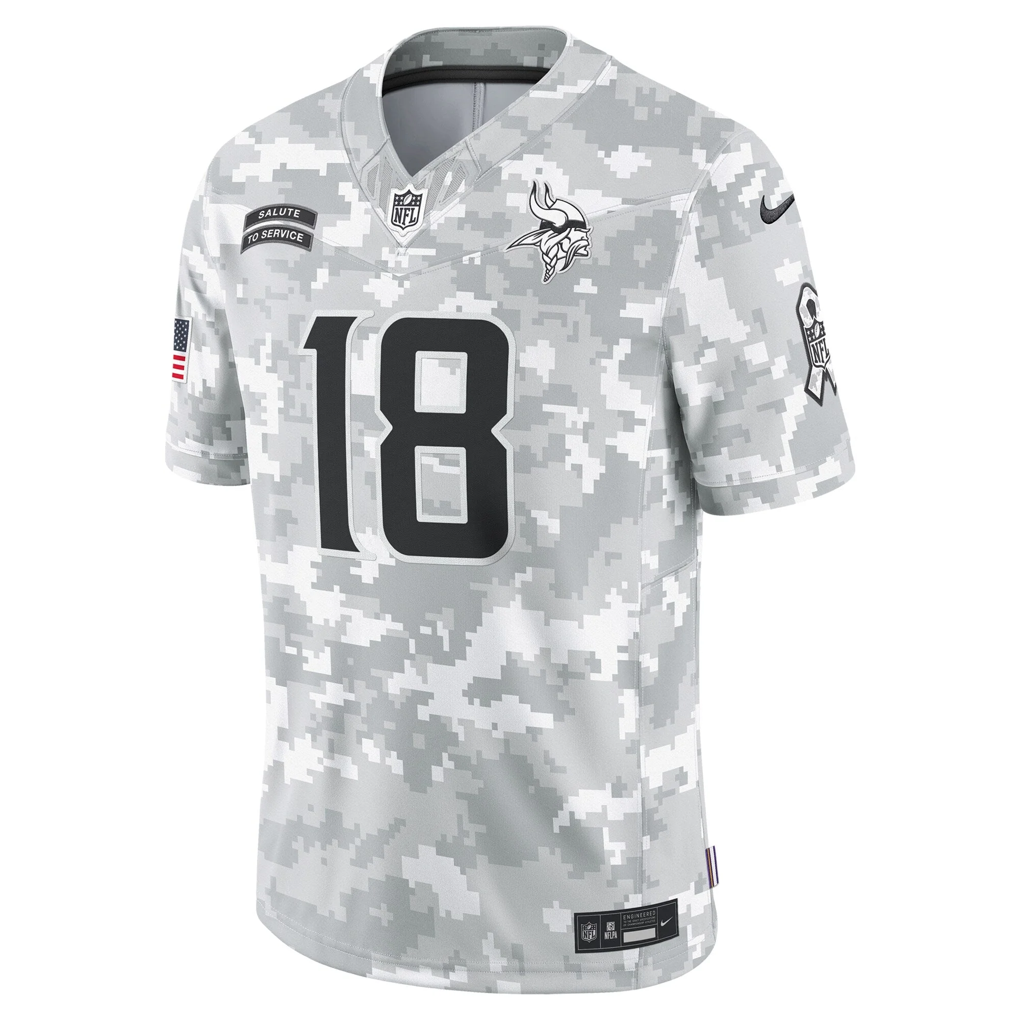 Justin Jefferson Minnesota Vikings Nike 2024 Salute to Service Limited Jersey - Arctic Camo