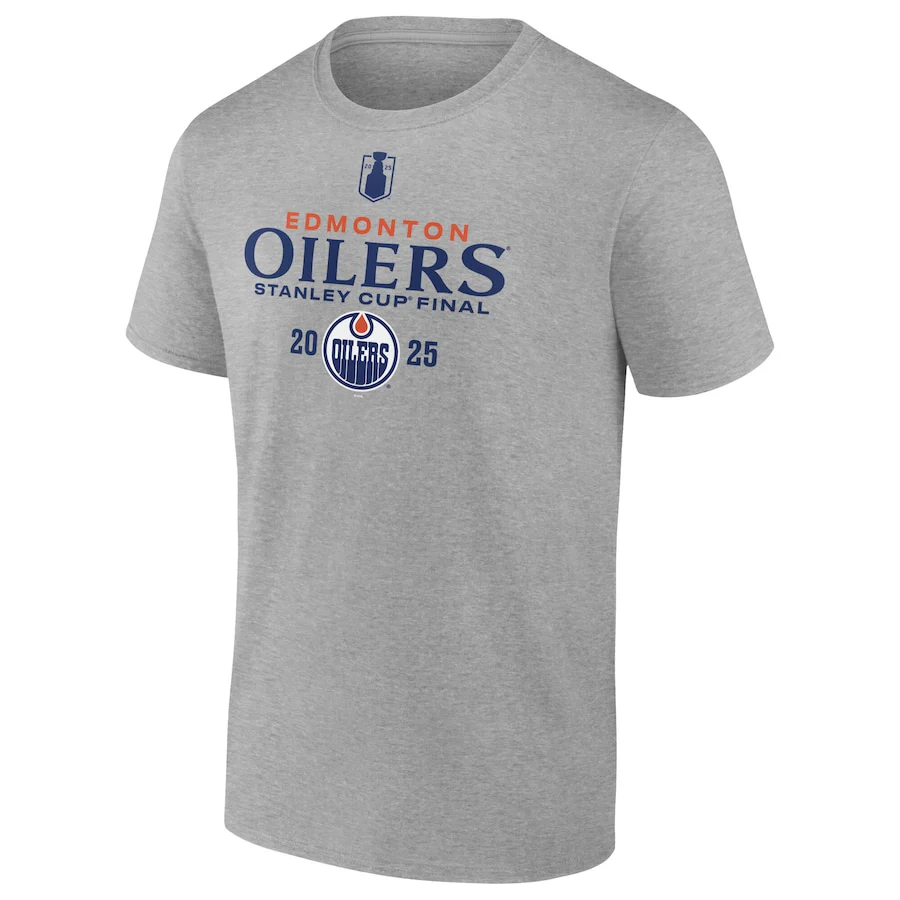 Men's Edmonton Oilers Fanatics Heather Gray 2025 Stanley Cup Final Roster T-Shirt