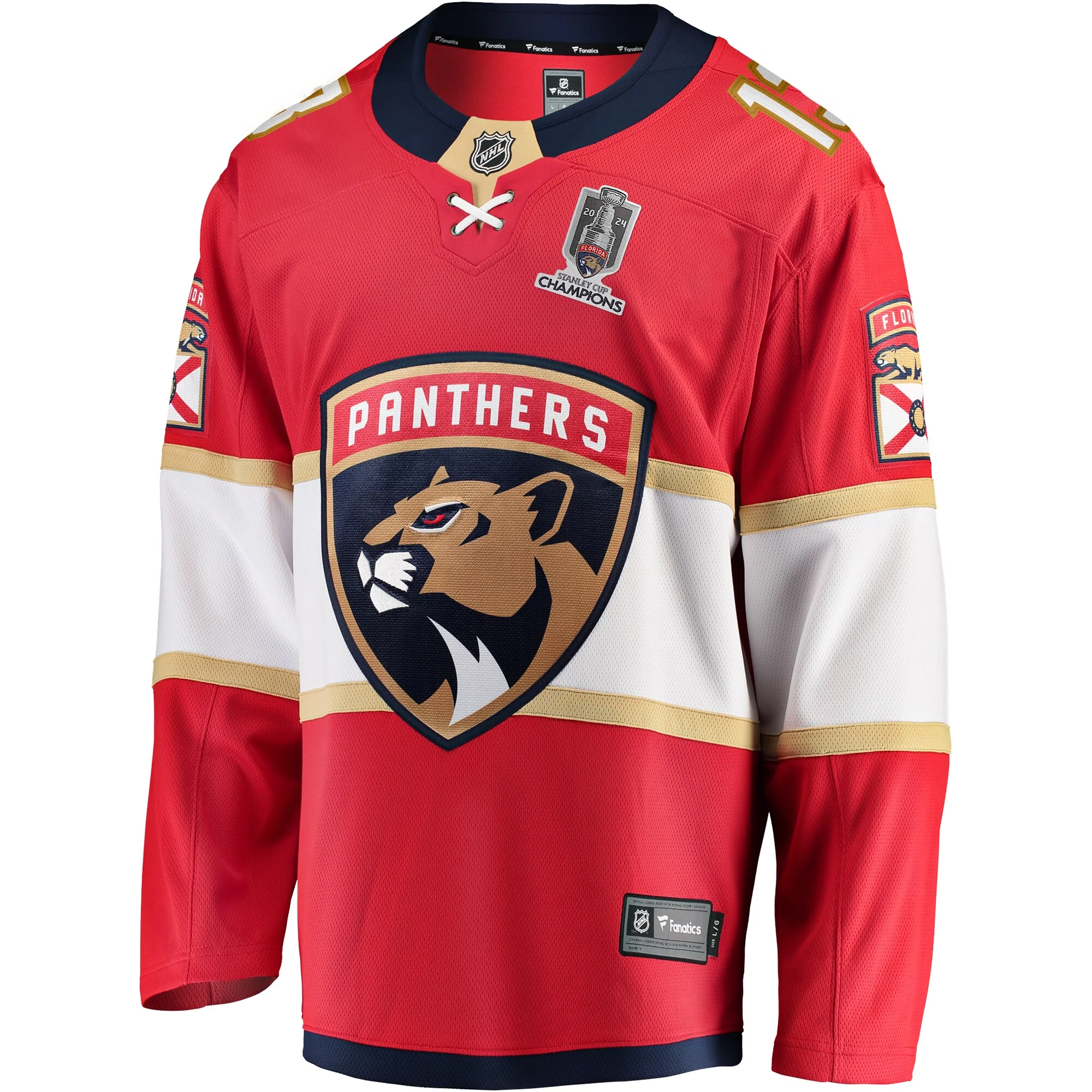 Sam Reinhart Florida Panthers   Home 2024 Stanley Cup Champions Breakaway  Jersey �C Red