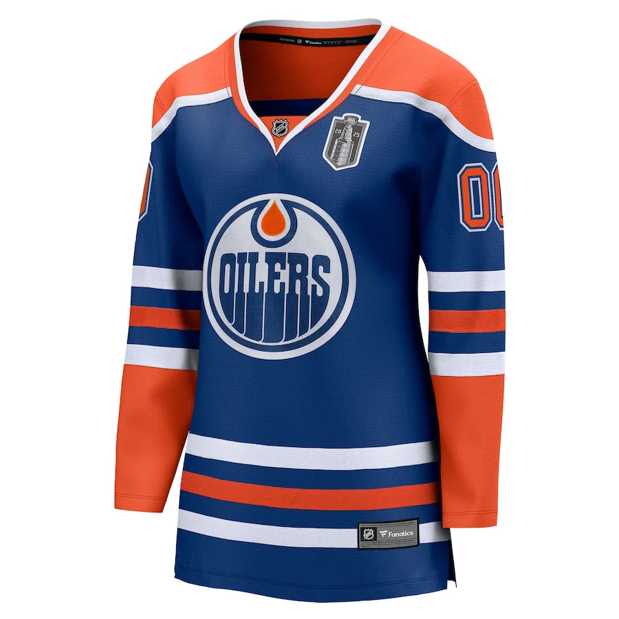 Women's Edmonton Oilers Fanatics Royal 2025 Stanley Cup Final Home Breakaway Custom Jersey