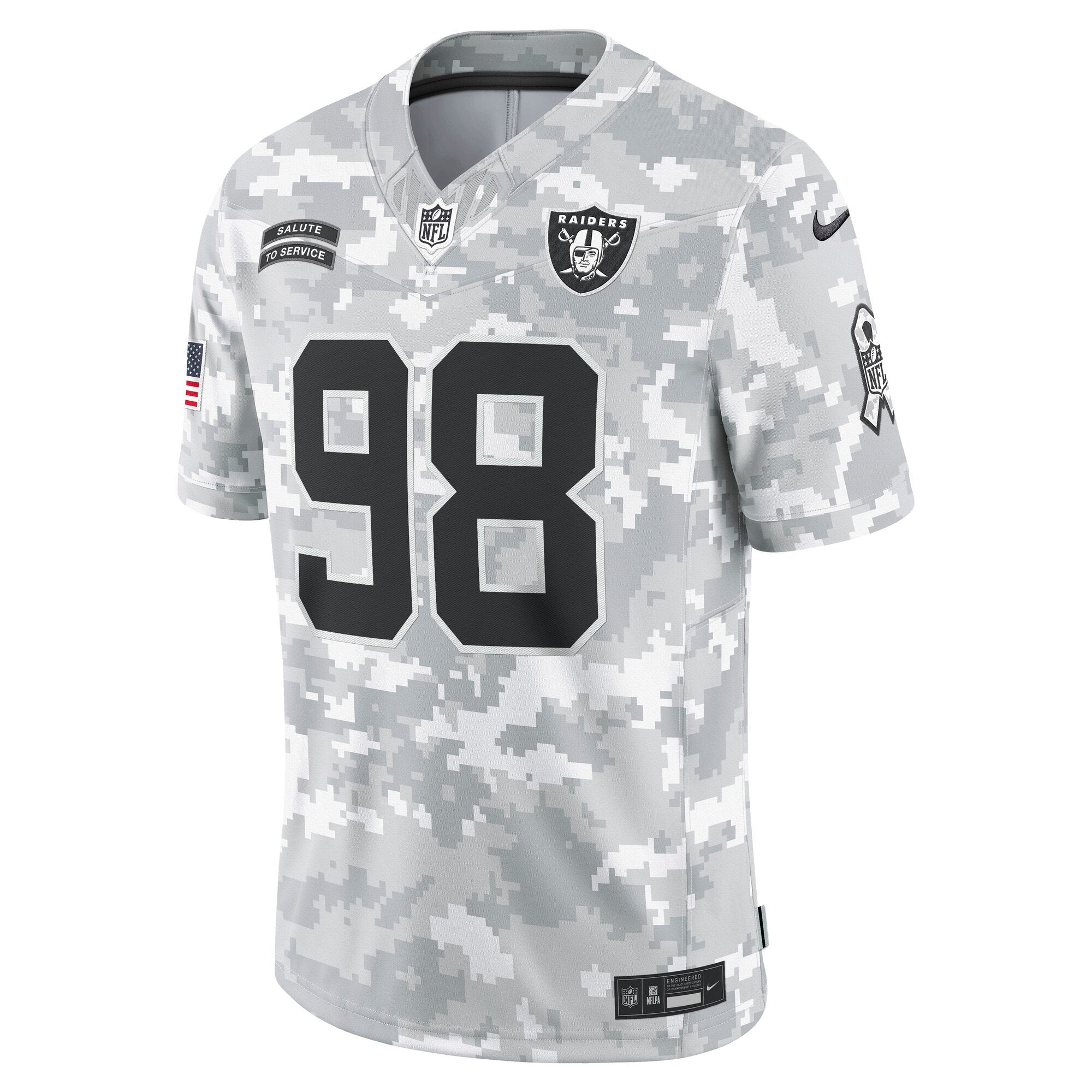 Maxx Crosby Las Vegas Raiders Nike 2024 Salute to Service Limited Jersey - Arctic Camo
