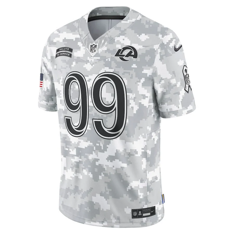 Aaron Donald 99 Los Angeles Rams 2024 Salute to Service Retired Player Limited Men Jersey - Arctic Camo