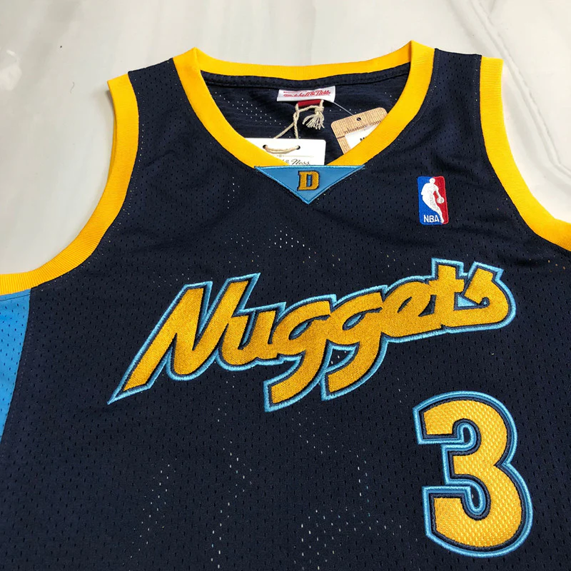 Allen Iverson Denver Nuggets Black and blue 3 MN