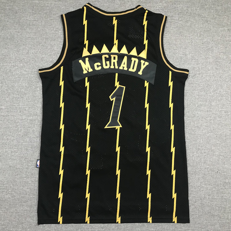 Toronto Raptors #1 MCGRADY Black and Gold Jersey MN
