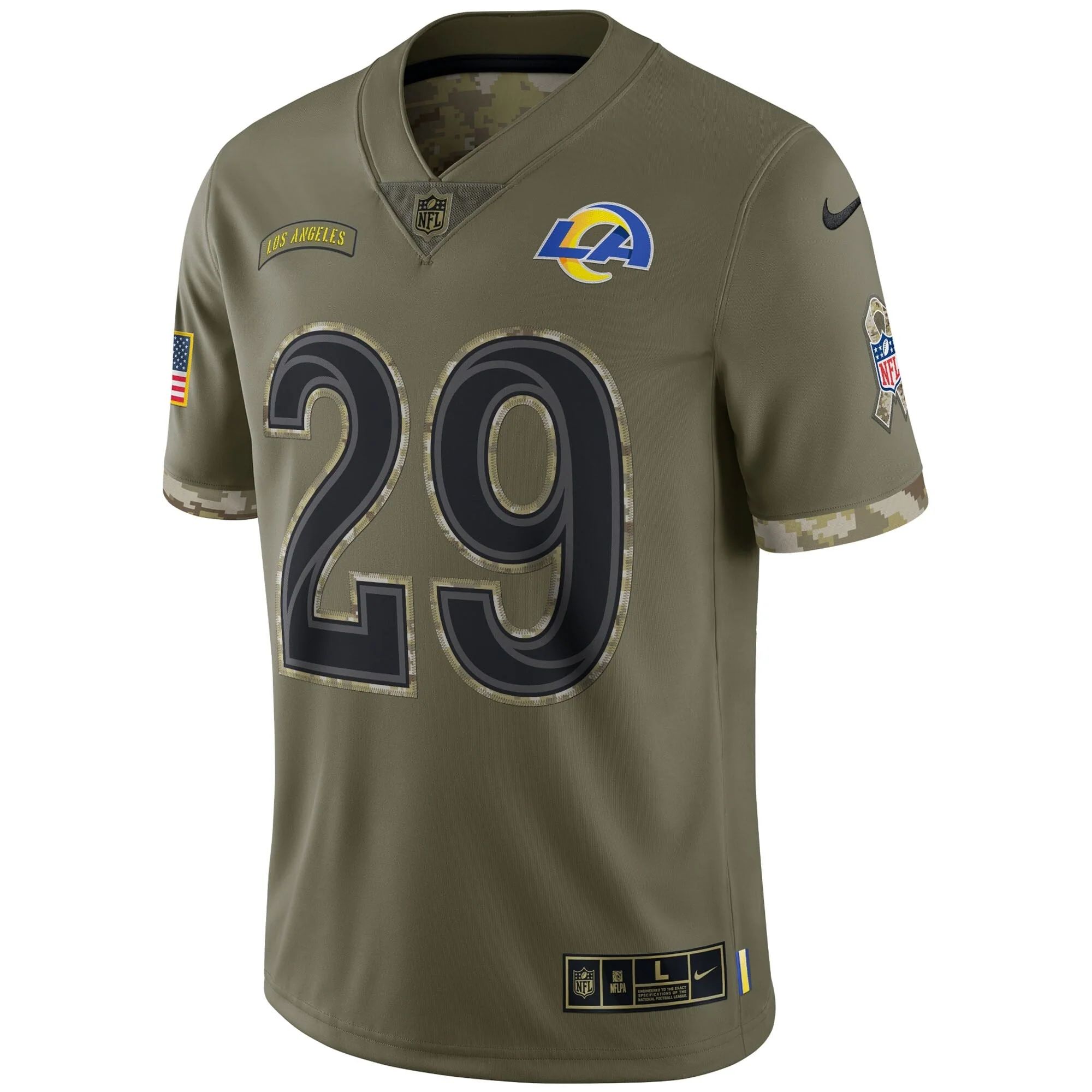 Eric Dickerson Los Angeles Rams Salute To Service Retired   Limited Jersey - Olive