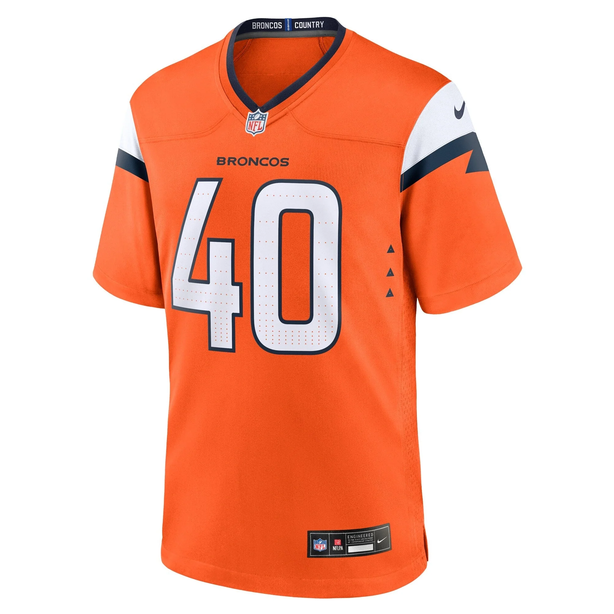Justin Strnad Denver Broncos Nike Team Game Jersey -  Orange