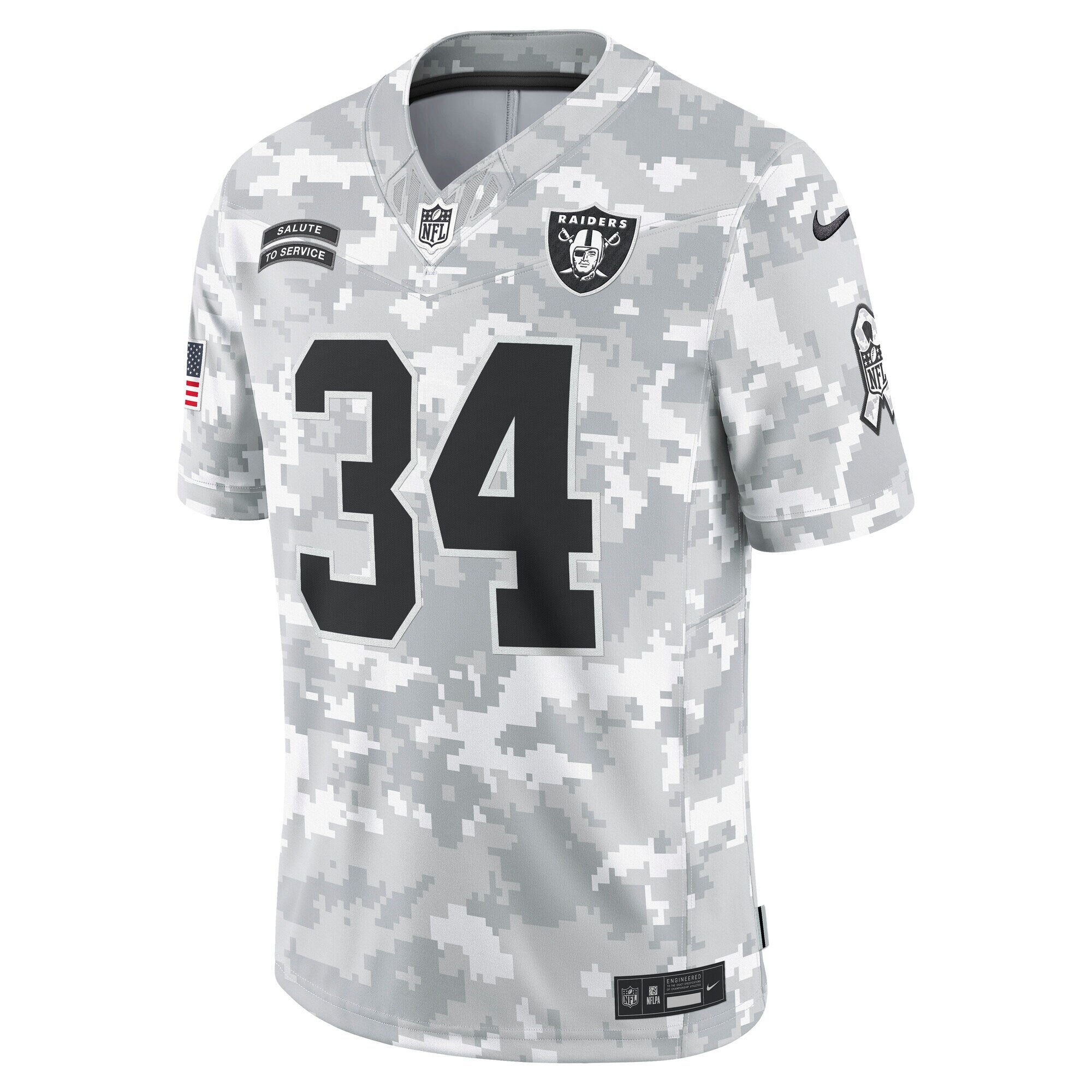 Bo Jackson Las Vegas Raiders Nike 2024 Salute to Service Retired   Limited Jersey - Arctic Camo