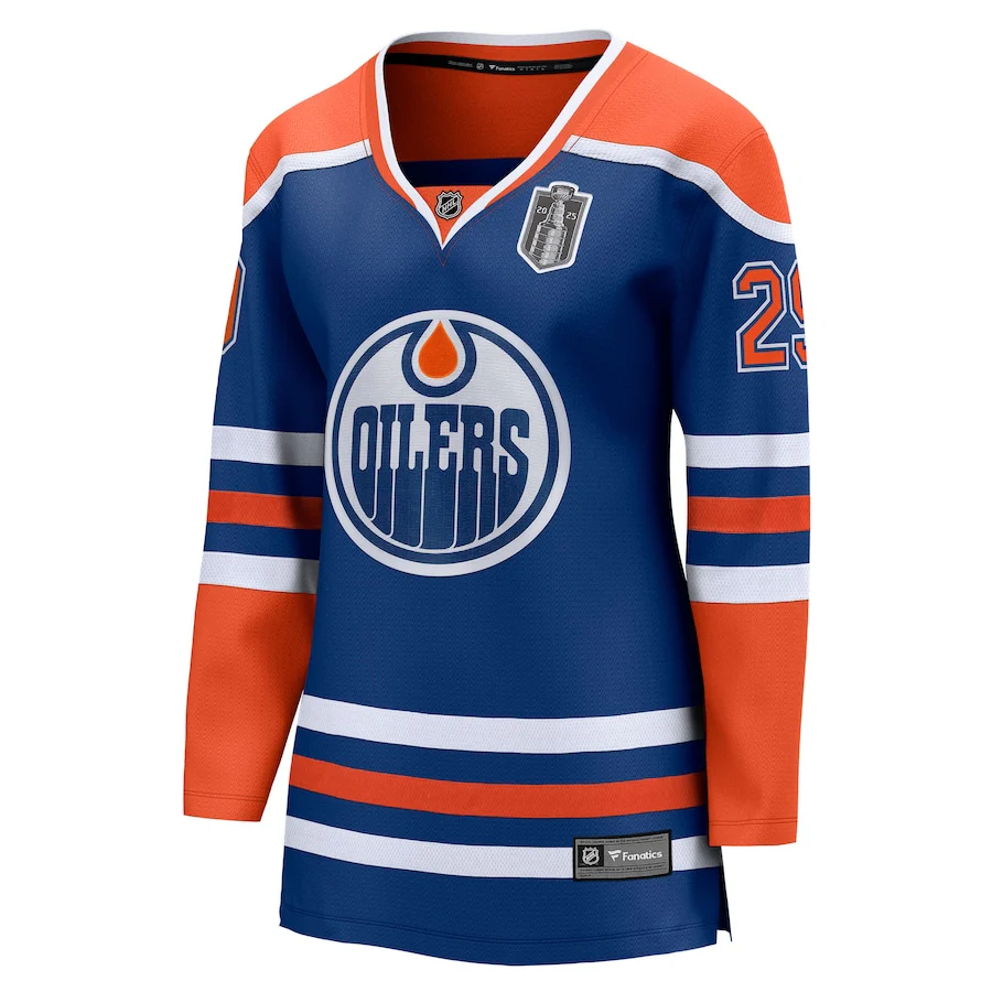 Women's Edmonton Oilers Leon Draisaitl Fanatics Royal 2025 Stanley Cup Final Home Breakaway Jersey