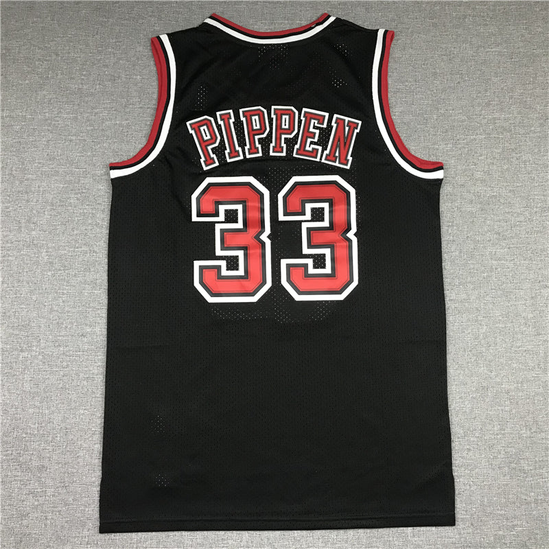 Chicago Bulls Scottie Pippen Thorwback Black Jersey