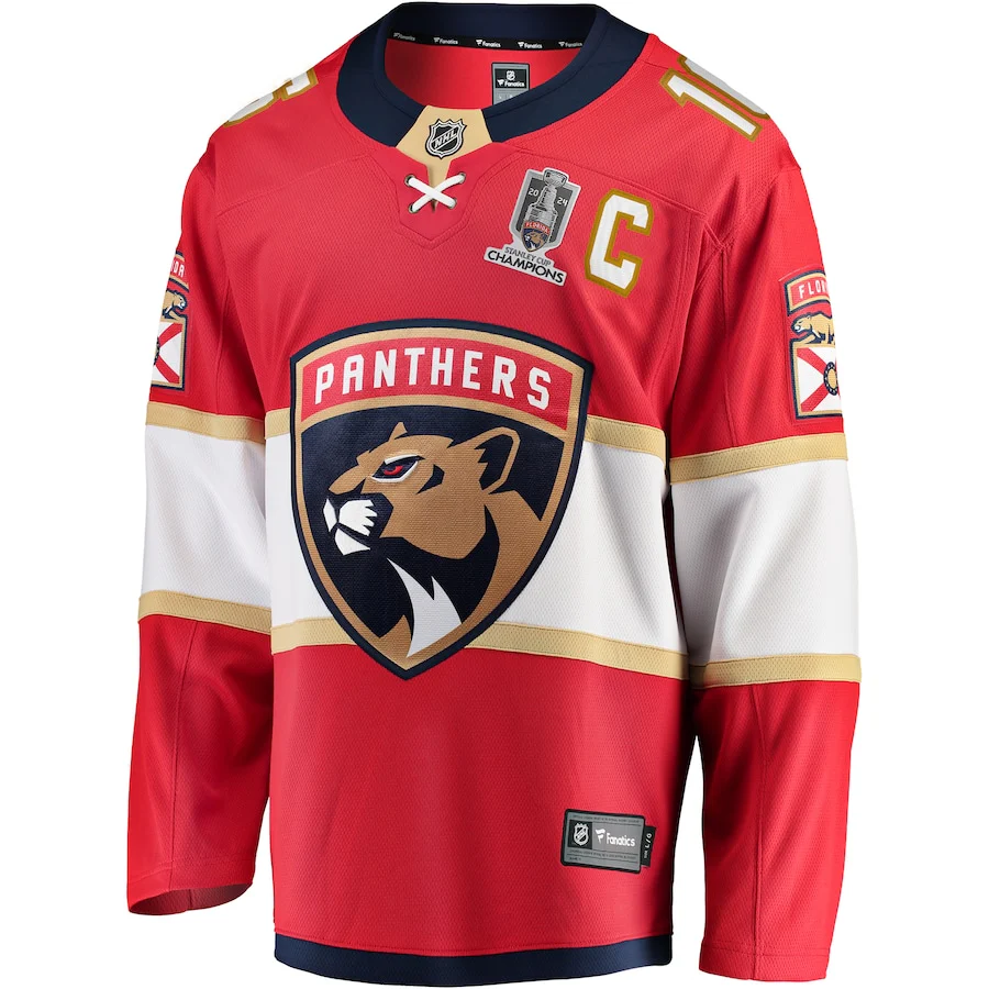 Aleksander Barkov Florida Panthers   Home 2024 Stanley Cup Champions Breakaway  Jersey �C Red