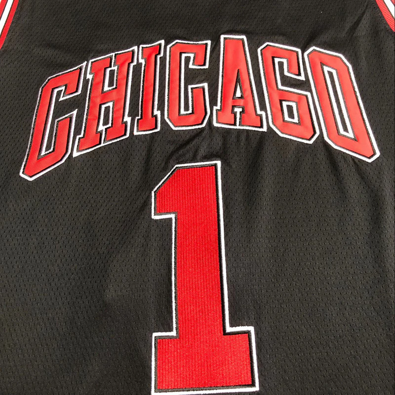 Derrick Rose Chicago Bulls Black Thorwback Jersey