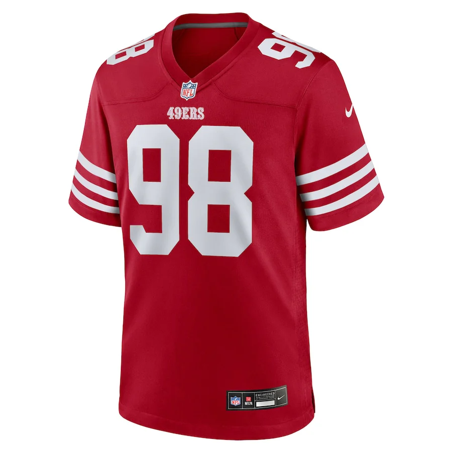 Men's San Francisco 49ers Mykel Williams Nike Scarlet 2025 NFL active First Round Pick Game Jersey