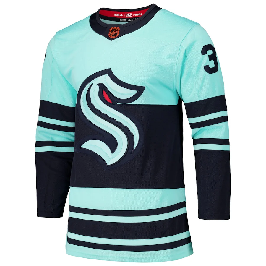 Men's Seattle Kraken Yanni Gourde adidas Light Blue Reverse Retro 2.0 Authentic Player Jersey