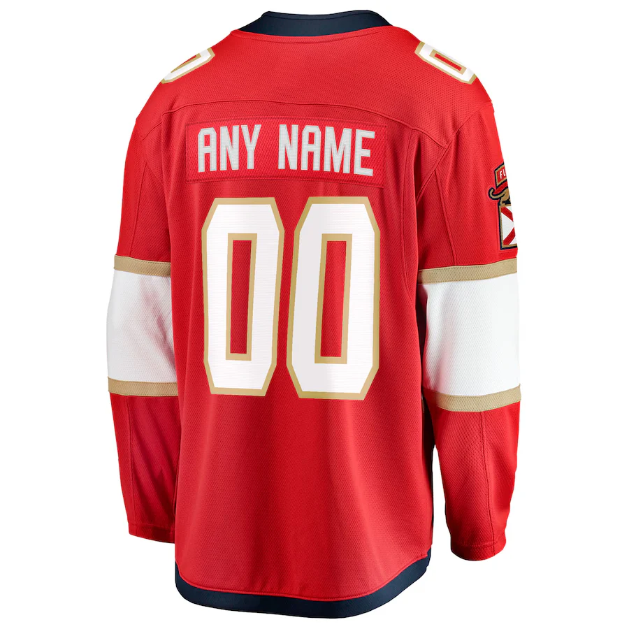 Men's Florida Panthers Fanatics Red 2025 Stanley Cup Final Home Breakaway Custom Jersey