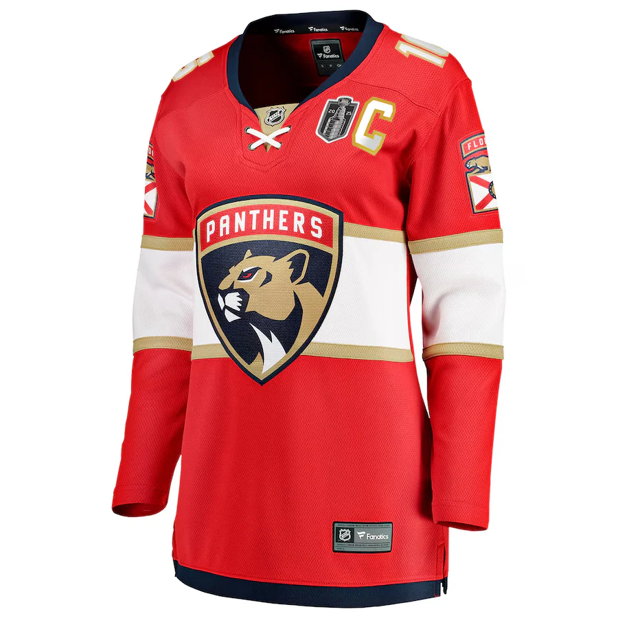 Women's Florida Panthers Aleksander Barkov Fanatics Red 2025 Stanley Cup Final Home Breakaway Player Jersey