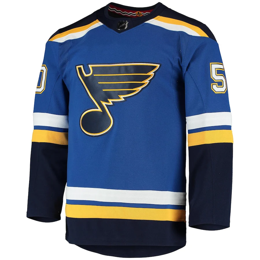 Men's St. Louis Blues Jordan Binnington adidas Blue Home Authentic Player Jersey
