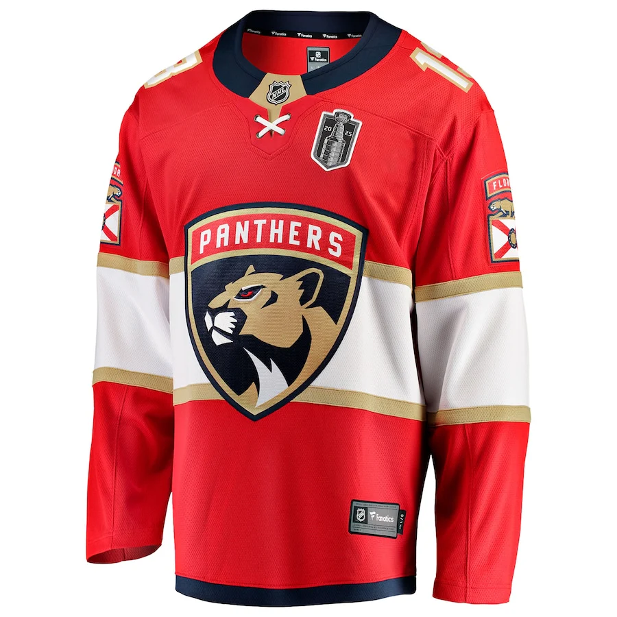 Men's Florida Panthers Sam Reinhart Fanatics Red 2025 Stanley Cup Final Home Breakaway Player Jersey
