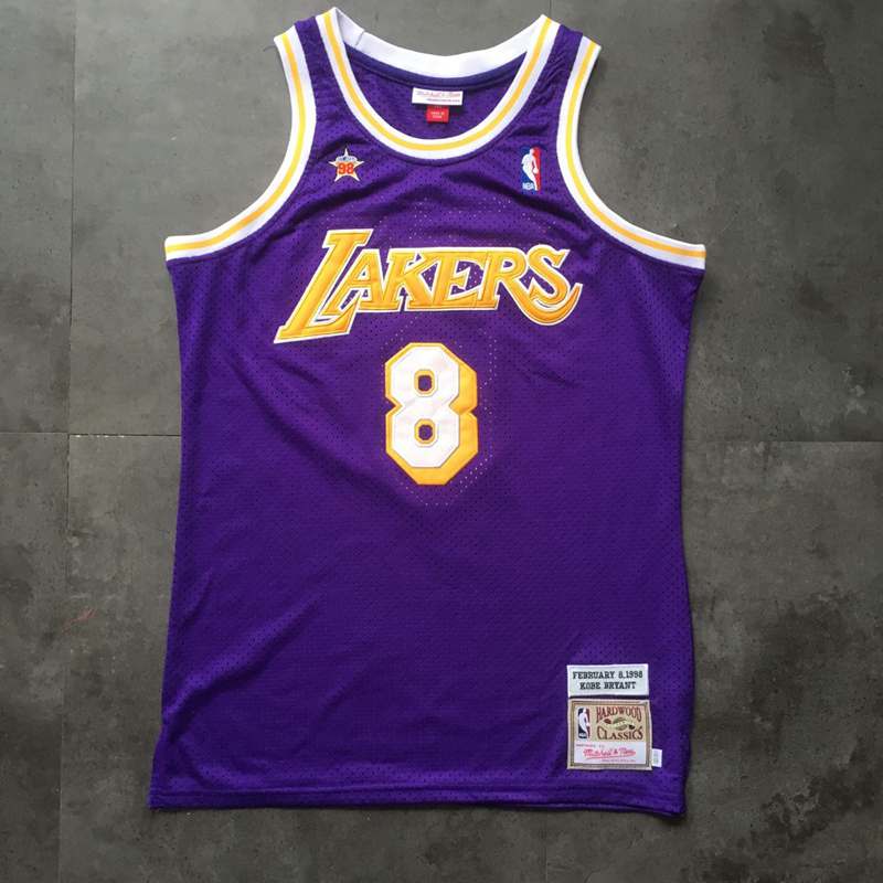 Kobe Bryant #8 Los Angeles Lakers Purple Throwback Jersey