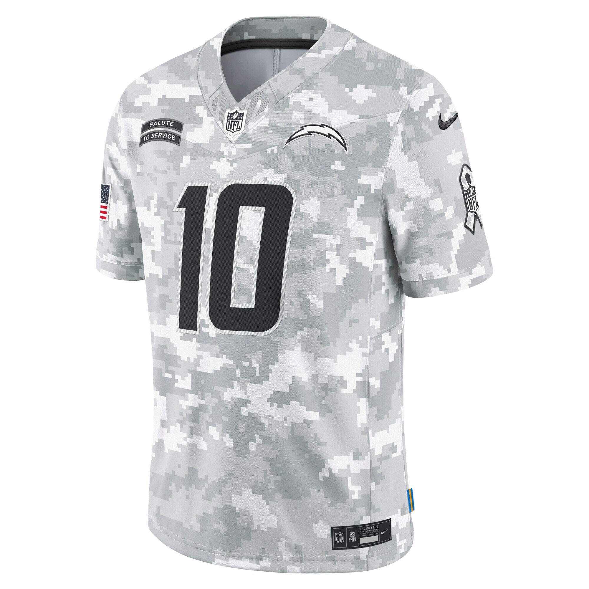 Justin Herbert Los Angeles Chargers Nike 2024 Salute to Service Limited Jersey - Arctic Camo