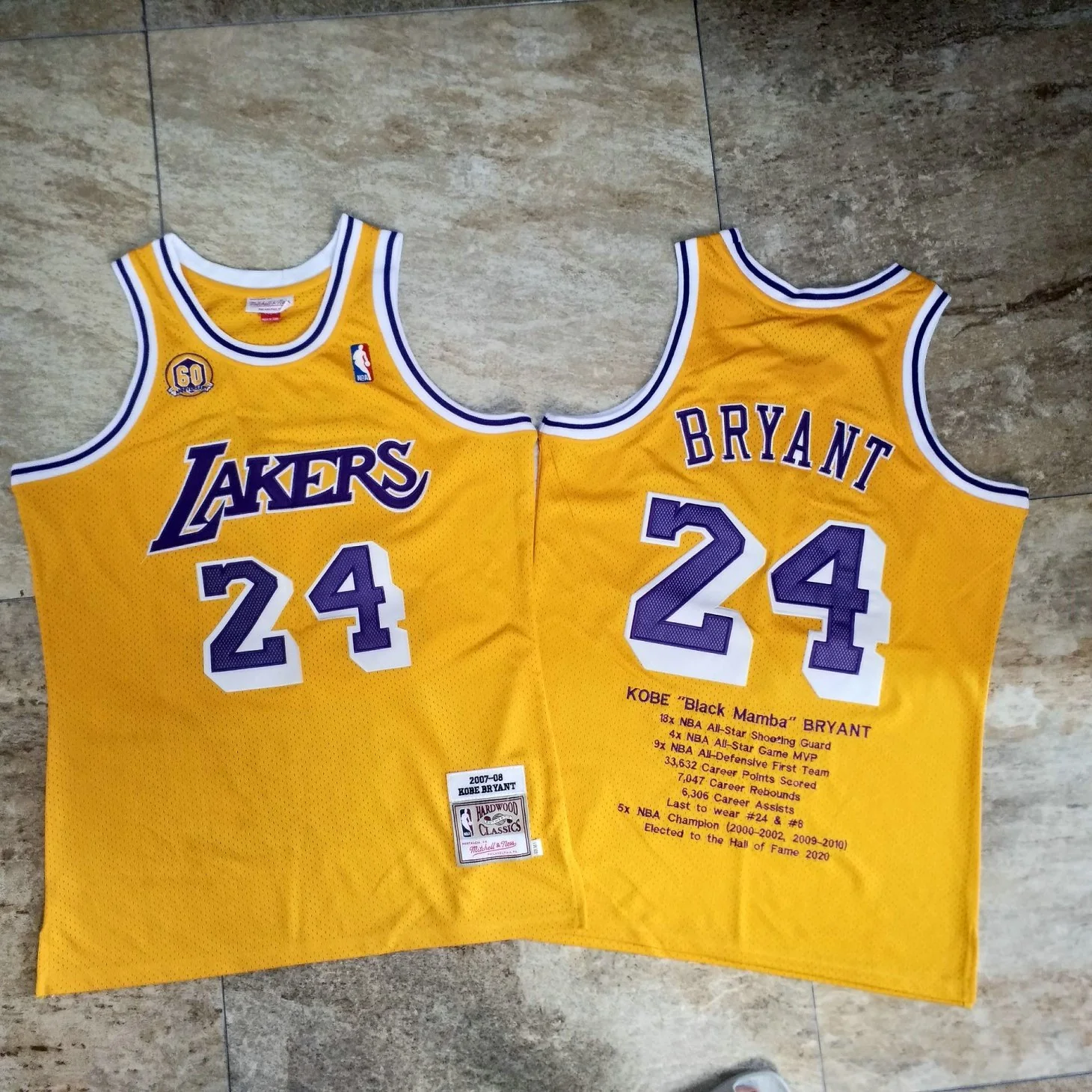 Los Angeles Lakers Kobe Bryant Yellow 24 MN