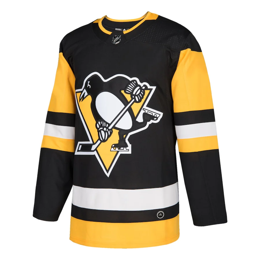 Men's Pittsburgh Penguins adidas Black Home Authentic Blank Jersey