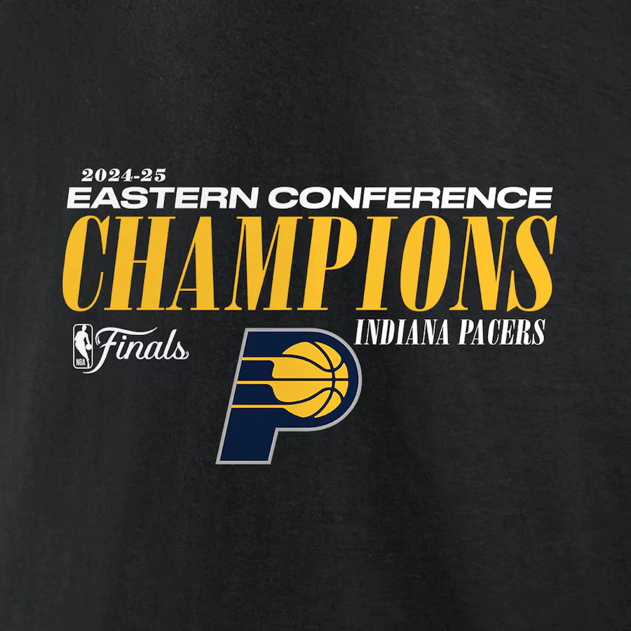 Men's Indiana Pacers Fanatics Black 2025 Eastern Conference Champions Basketball T-Shirt