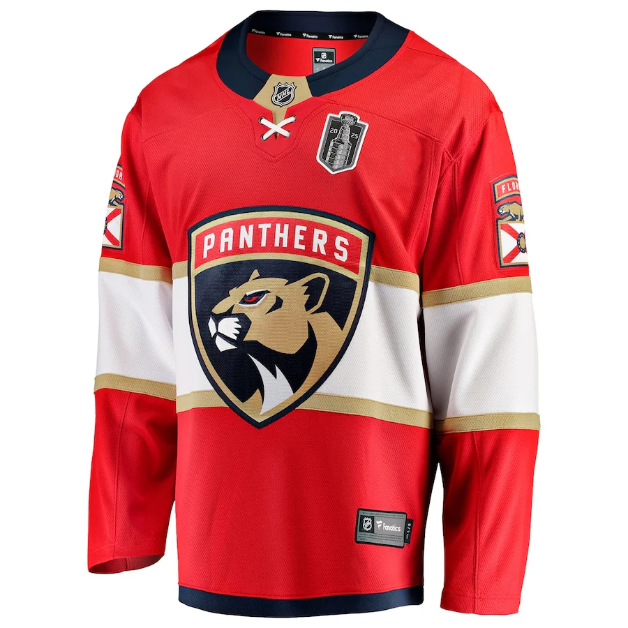 Men's Florida Panthers Fanatics Red 2025 Stanley Cup Final Home Breakaway Jersey