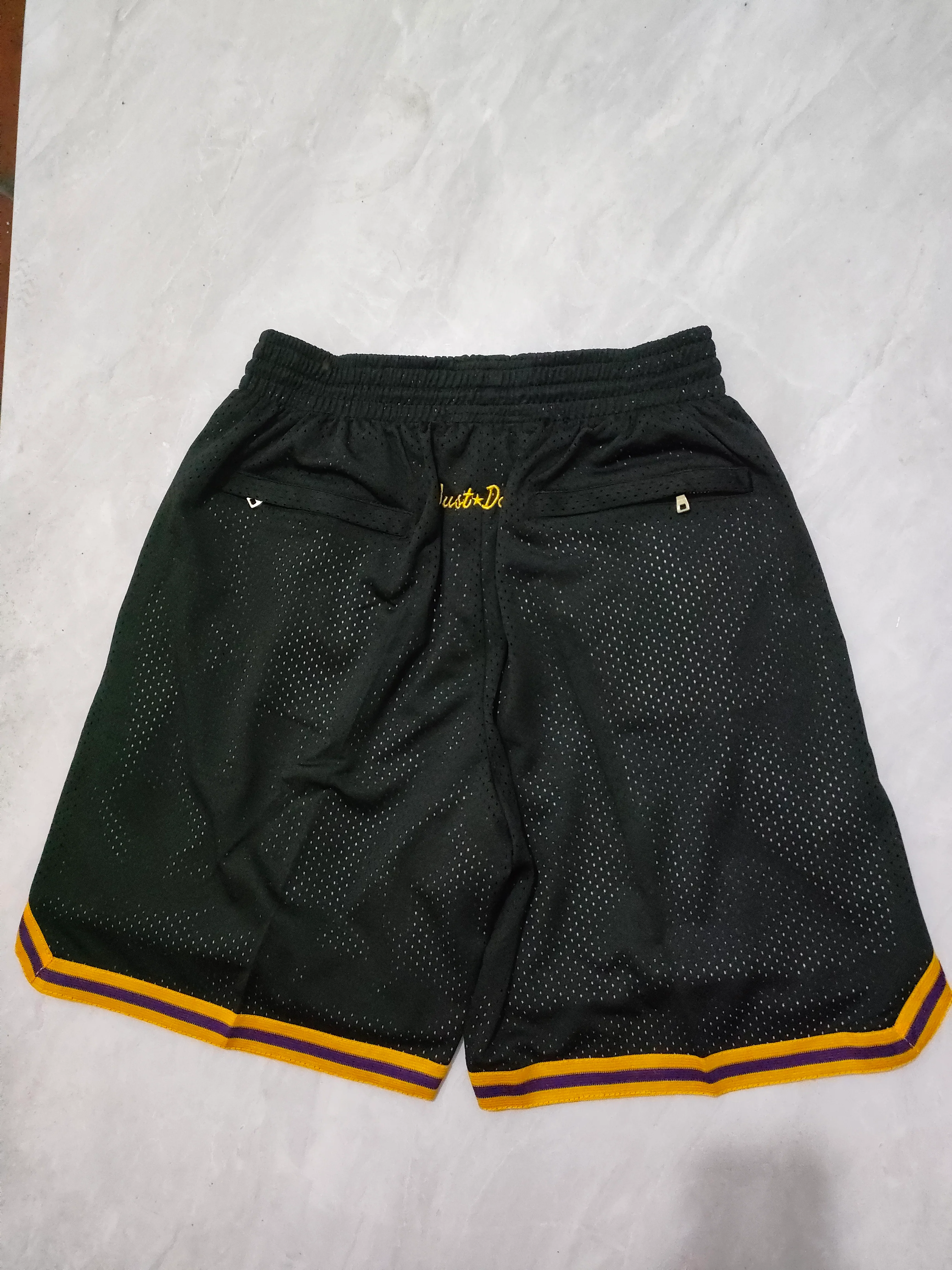 JUST DON Los Angeles Lakers Black Pocket Shorts