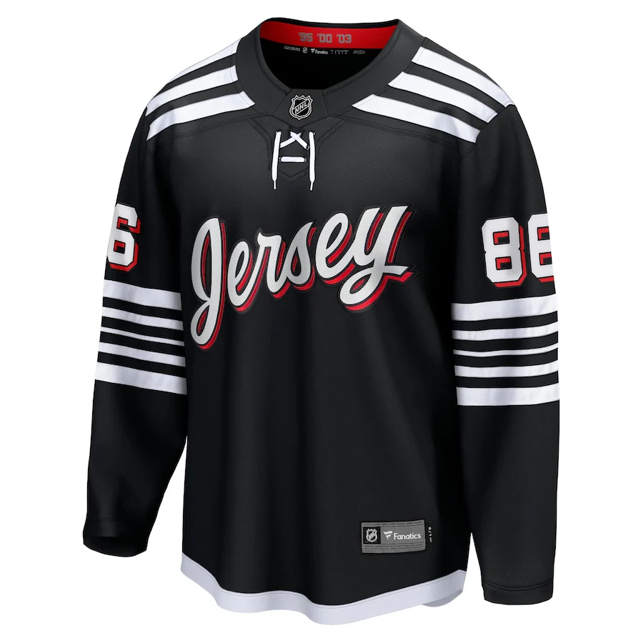Jack Hughes New Jersey Devils   Alternate Premier Breakaway  Jersey - Black
