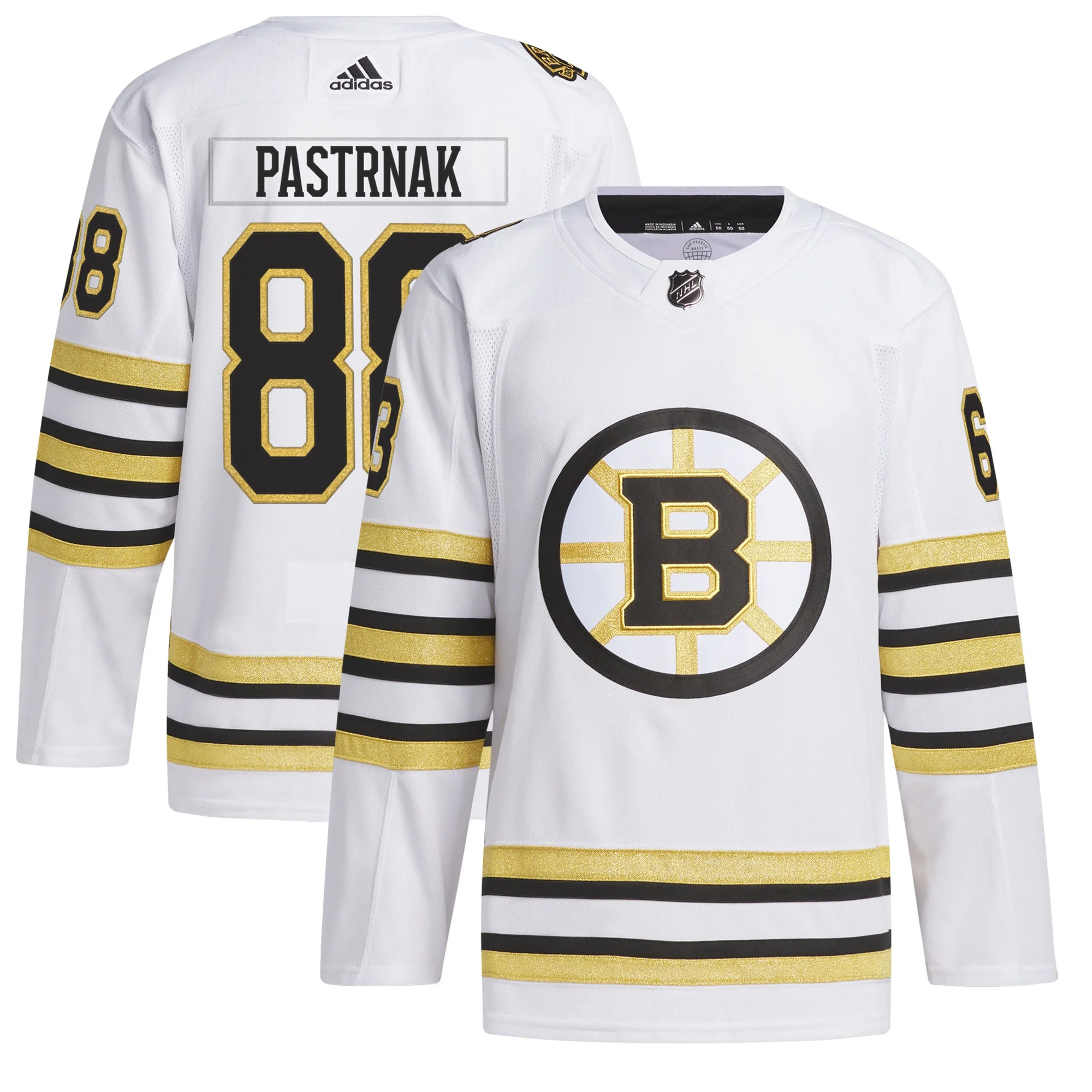 David Pastrnak Boston Bruins   Primegreen 100th Anniversary   Jersey - White