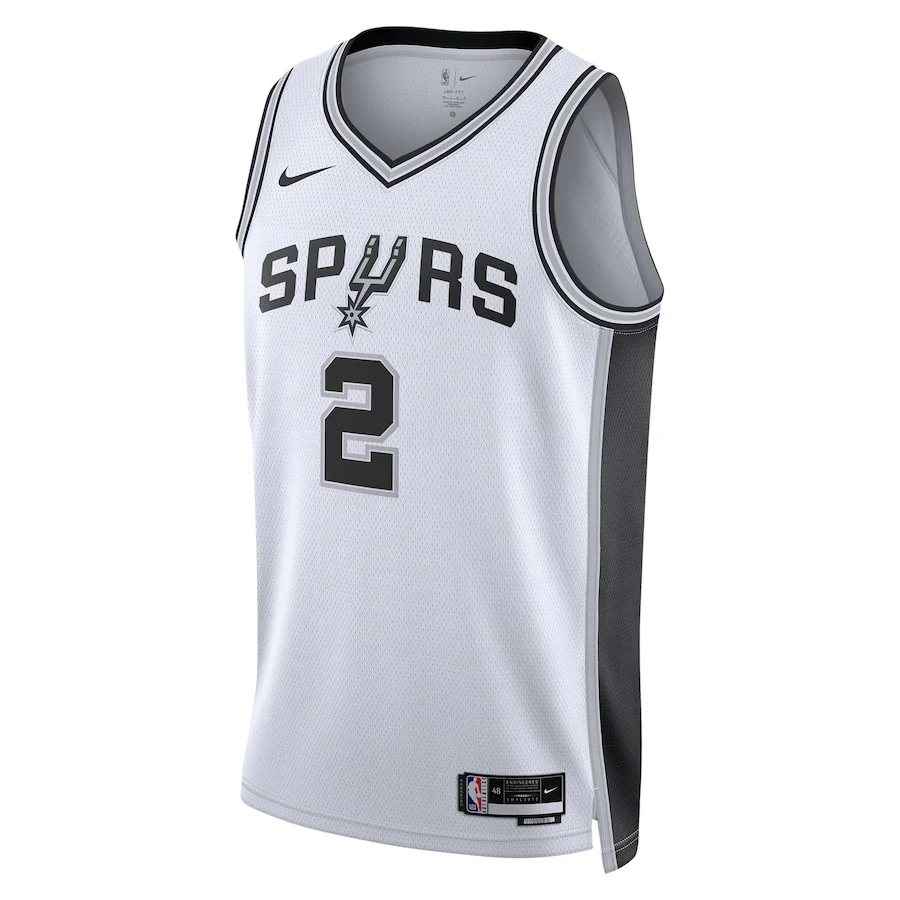 San Antonio Spurs Nike Association Edition Swingman Jersey NBA 2025 First Round active Pick - White - Dylan Harper - Unisex