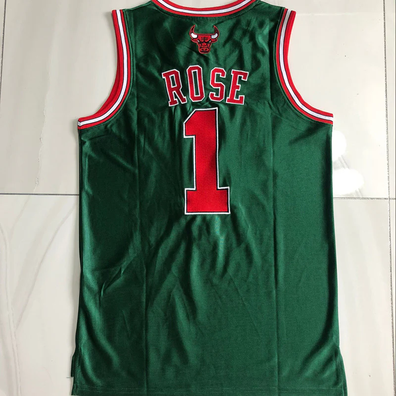 Derrick Rose Chicago Bulls Green Thorwback Jersey