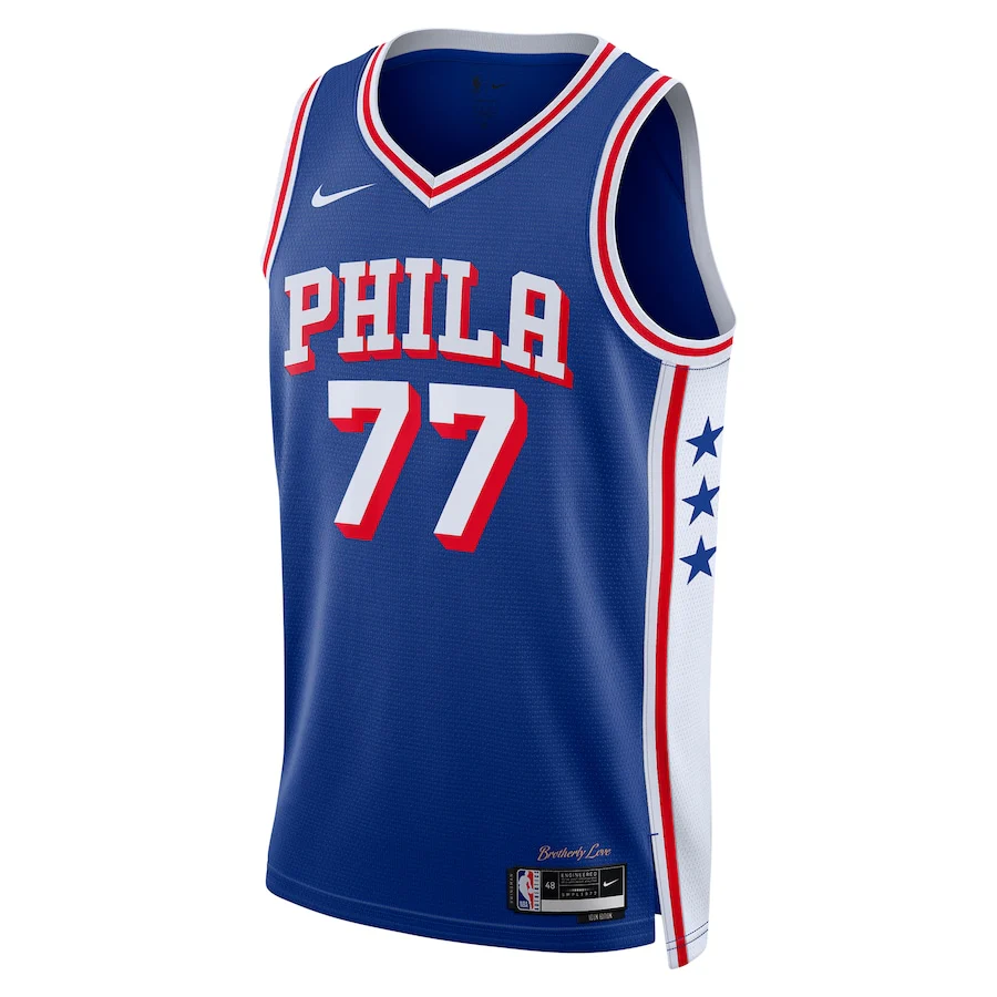 Unisex Philadelphia 76ers V. J. Edgecombe Nike Royal 2025 NBA active First Round Pick Swingman Jersey - Icon Edition