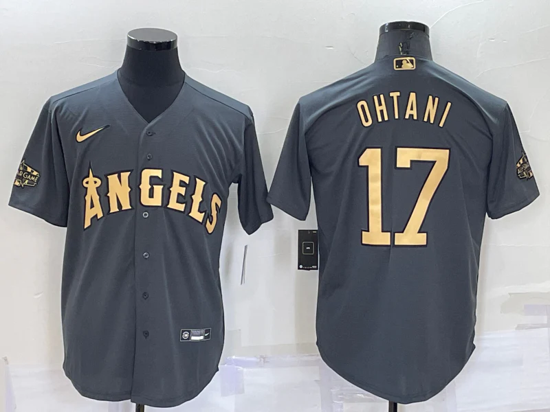 Men's Los Angeles Angels Shohei Ohtani #17 Gray Stitched Jersey