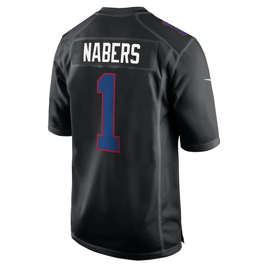 Men's New York Giants Malik Nabers Nike Carbon Black Fashion Jersey