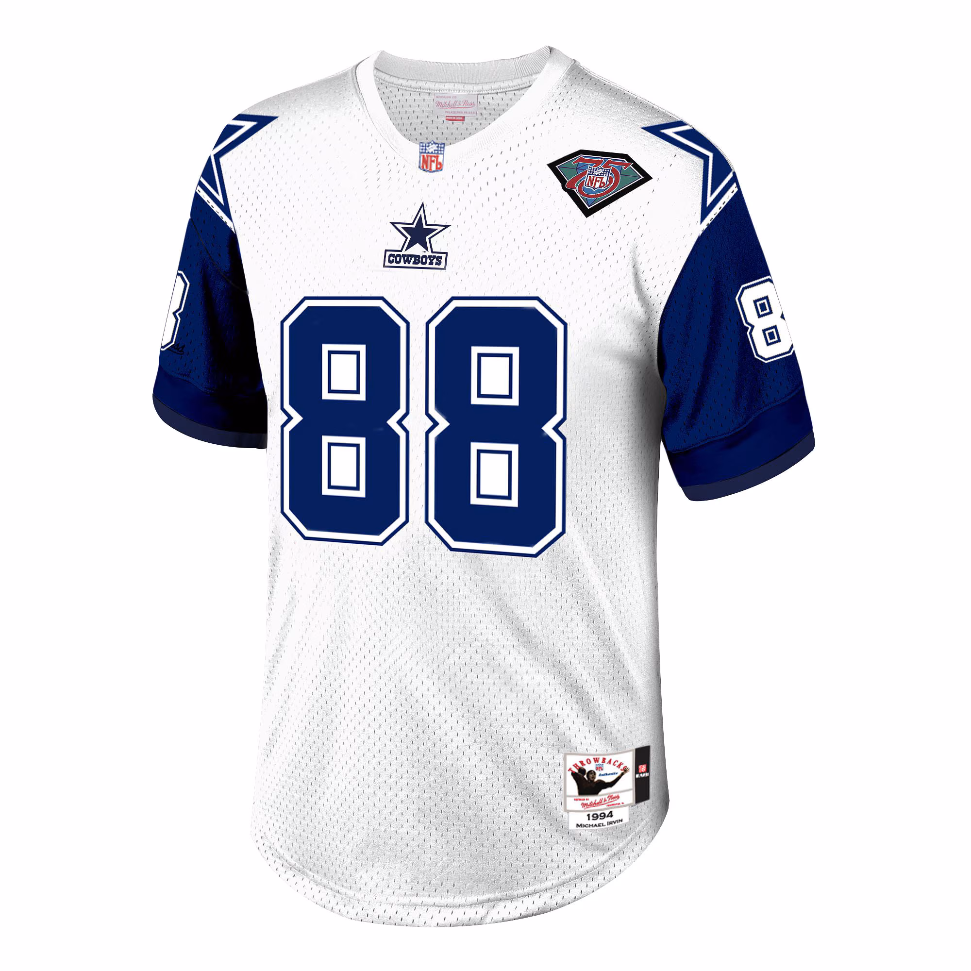 Men's Dallas Cowboys 1994 Michael Irvin Mitchell & Ness White Authentic Throwback Retired Player Jersey