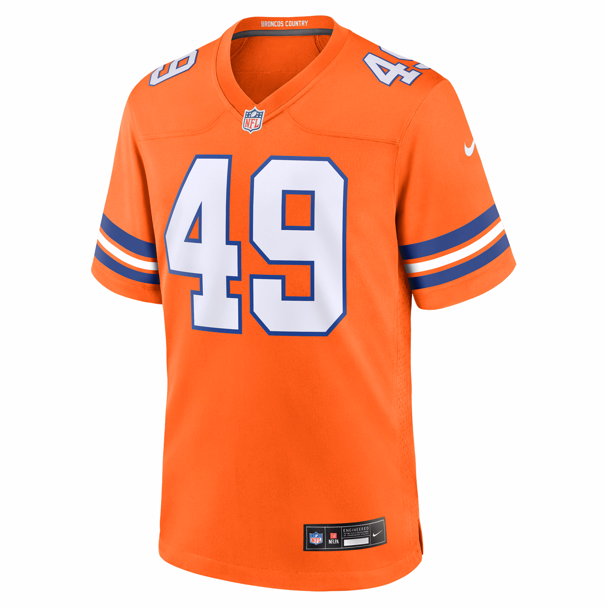 Men's Denver Broncos Alex Singleton  Orange Alternate Game Jersey