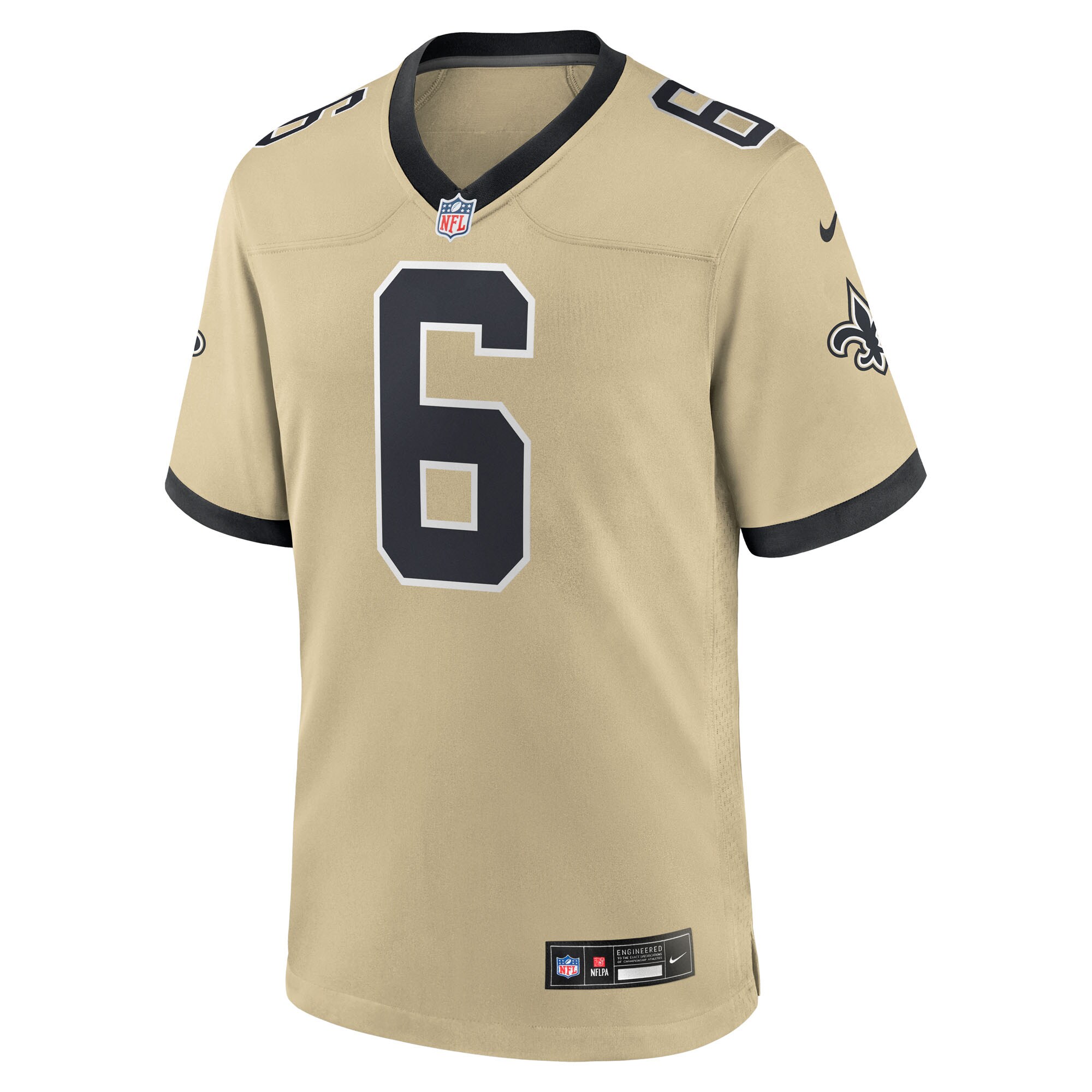 Men's New Orleans Saints Tyler Shough  Gold Alternate Game Player Jersey
