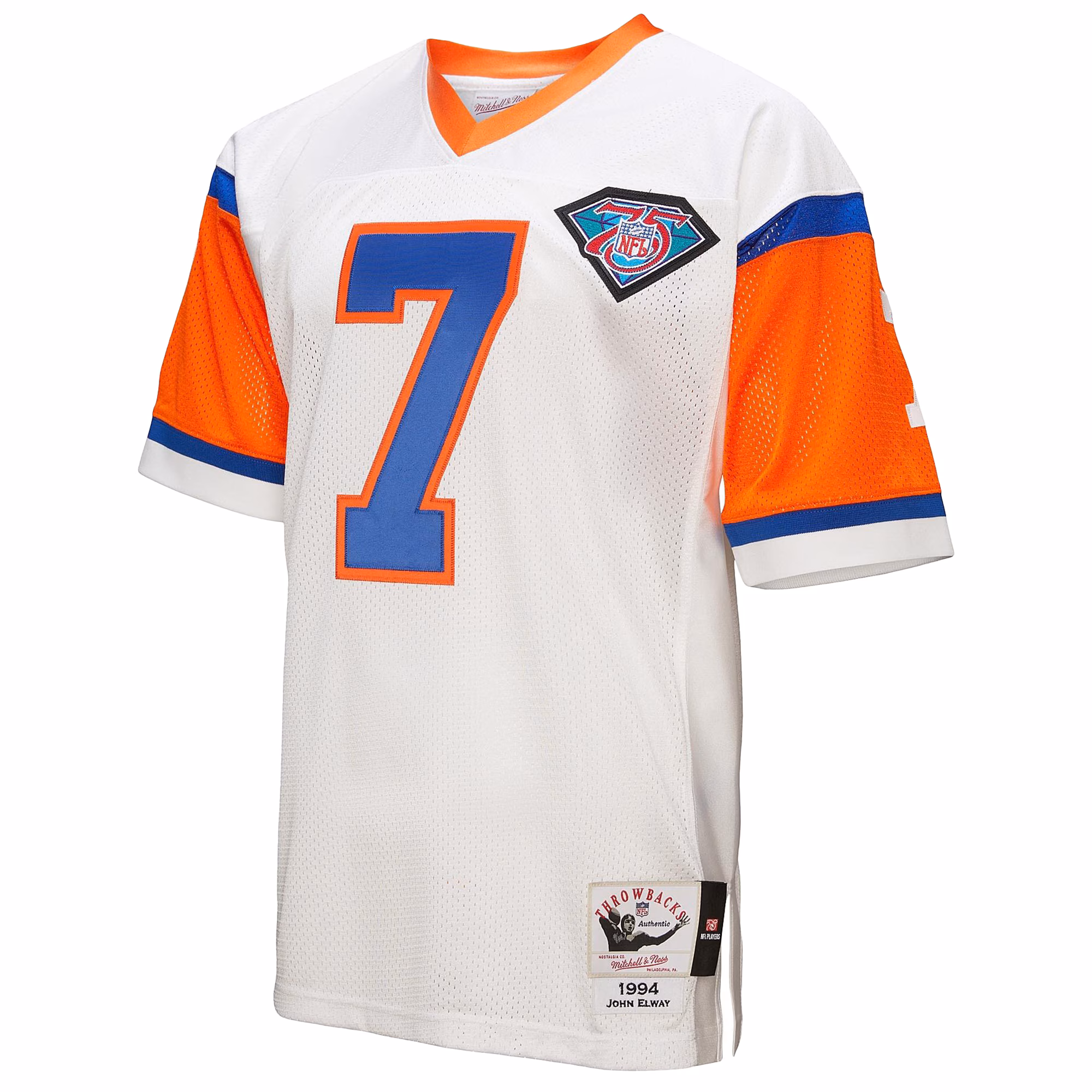 Men's Denver Broncos 1994 John Elway Mitchell & Ness White Authentic Throwback Retired Player Jersey