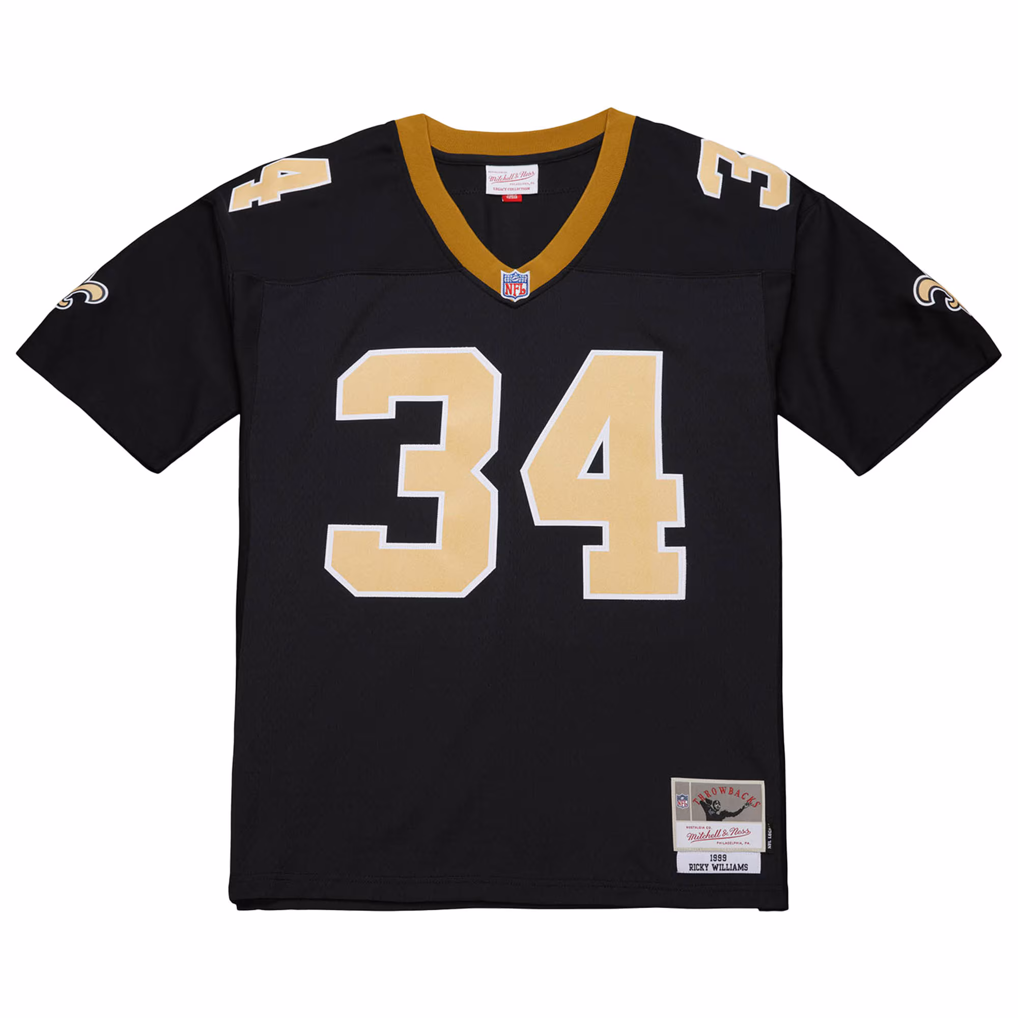 Men's New Orleans Saints Ricky Williams Mitchell & Ness Black 1999 Legacy Replica Jersey